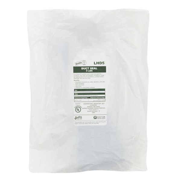 Duct Seal, 5 lb, Plastic Bag, Gray, 10 PK